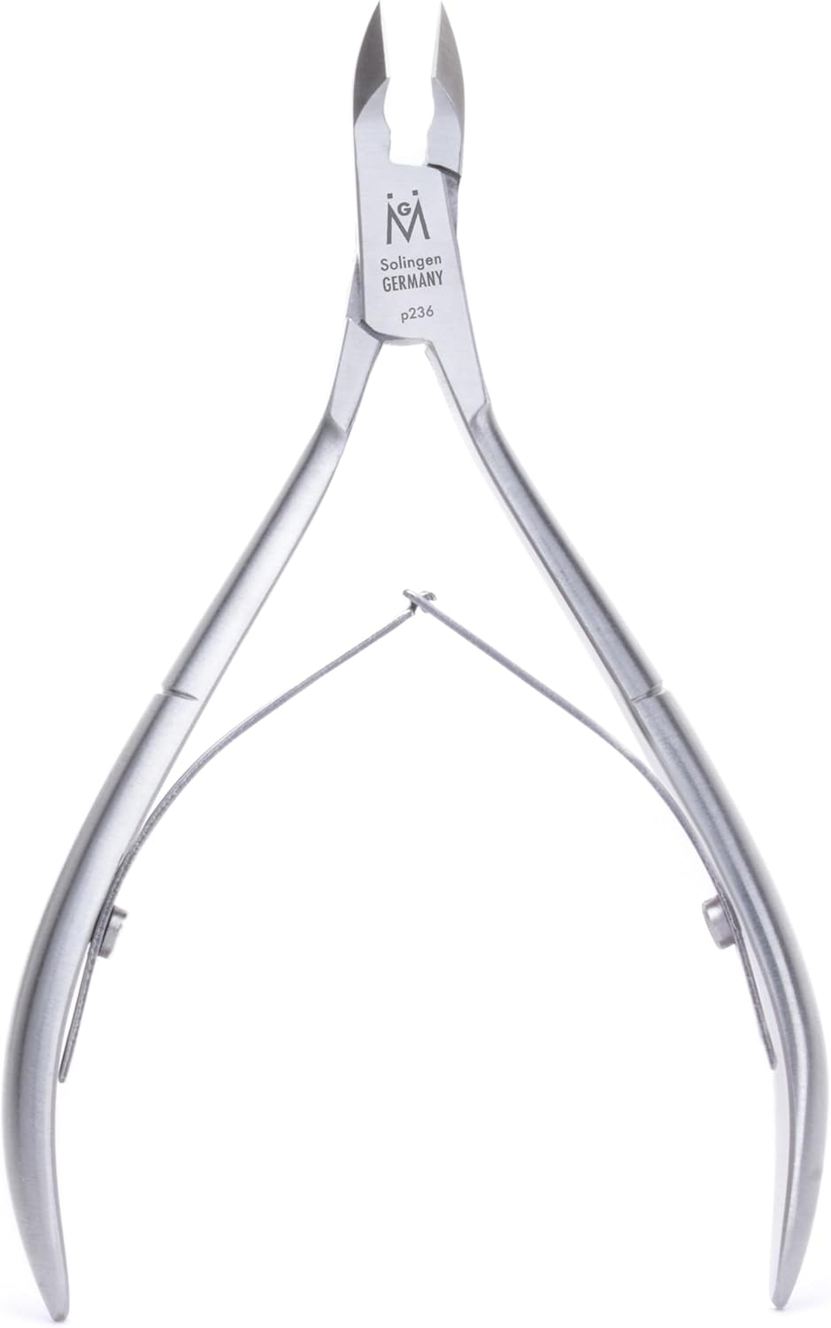 GERMANIKURE Professional Cuticle Nipper in Leather Case, Double Sharpened, Single Spring, Ethically Made in Solingen Germany