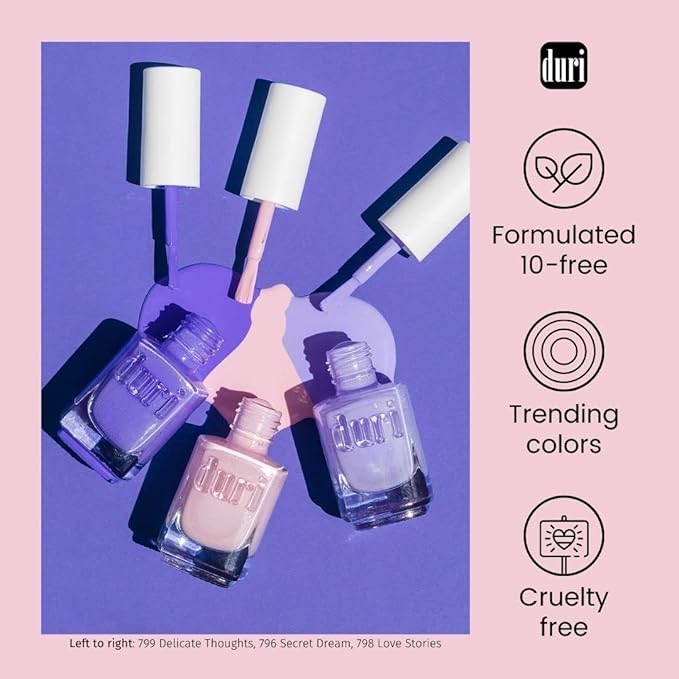 duri Nail Polish, 774 Dream Pop, Soothing Lavender, Glossy Finish, Full Coverage, Fast Drying, Lasting, Easy to Apply, 0.45 Fl Oz
