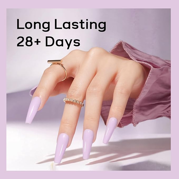 JODSONE Lavender Purple Gel Nail Polish 10ml Light Purple LED Long Lasting Easy to Apply Low Odor Need U V Lamp Curing