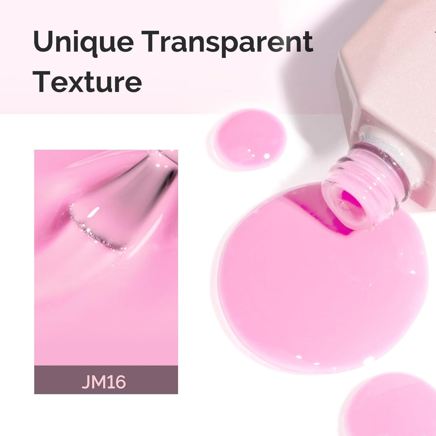 MelodySusie Jeweliver Gel Nail Polish, 0.5Fl.oz Berry Pink Gel Polish Pastel Nude Color Sheer Translucent Soak Off UV LED Light Cure Gift Nail Art Manicure DIY at Home JM16