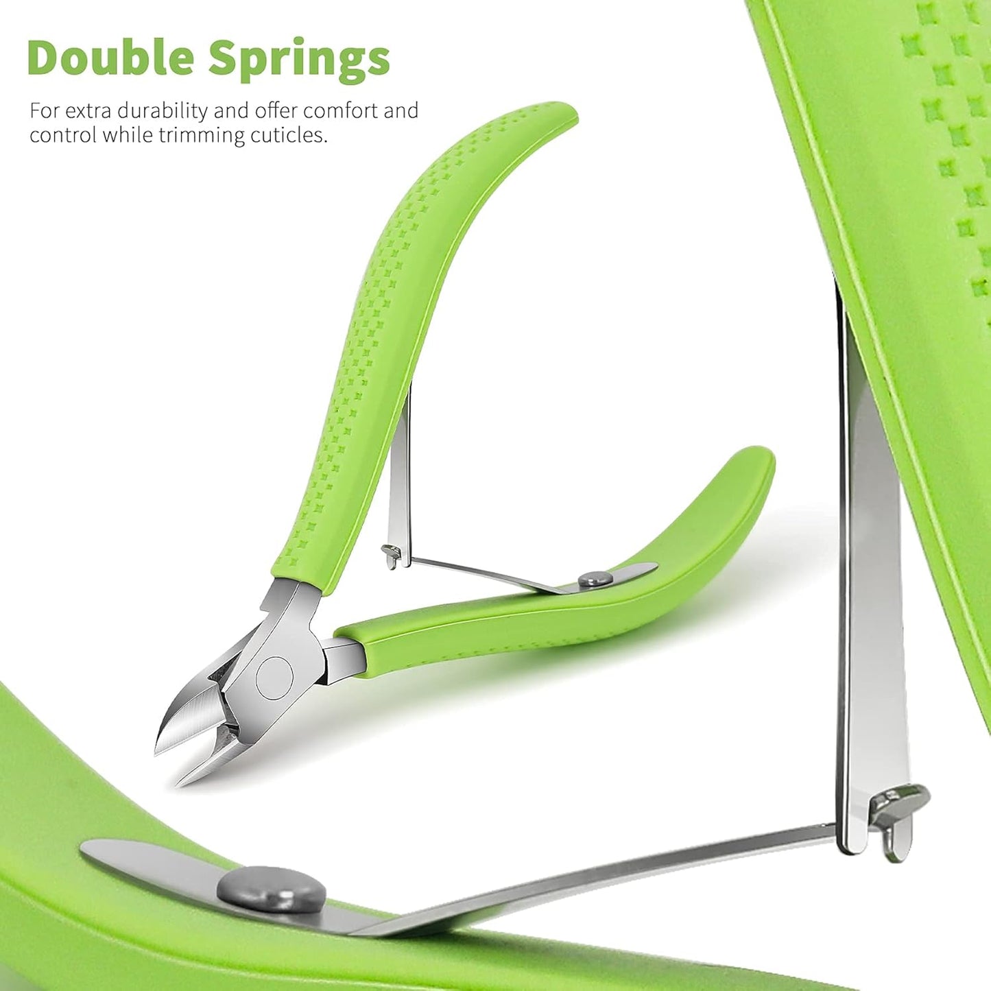 FVION Cuticle Clippers – Small Cuticle Trimmer, Rubber Coated Handle Manicure Tools – Full Jaw Cuticle Cutter for Nails (9mm)