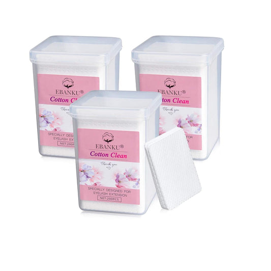 600 PCS Eyelash Glue Wipes Lint Free Nail Wipes, EBANKU Adhesive Wipes for Lash Glue Nail Polish Remover Pads, Glue Nozzle Wipes Non-Woven Fabric Wipes Eyelash Extension Supplies