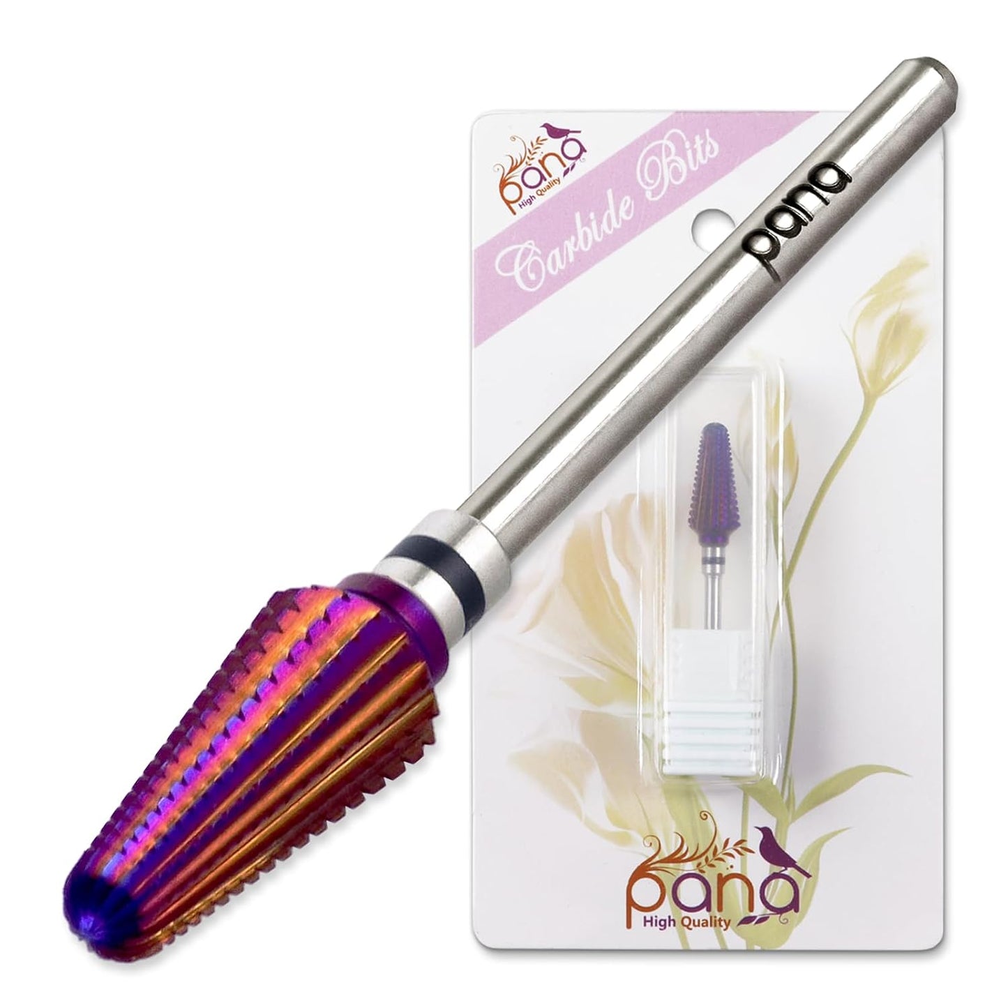PANA 3/32" Purple Tornado Carbide Nail Drill Bit for Acrylics, Nail Extension, Gel Polish Removal Nail Salon Manicure Pedicure Electric File Tools (Extra Coarse - XC)