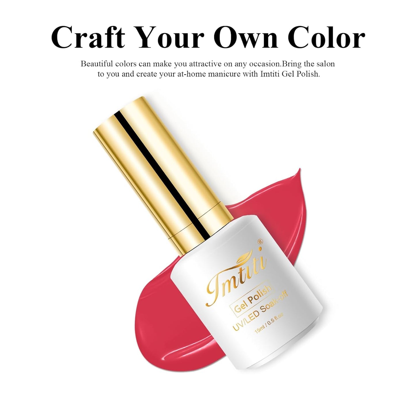 Imtiti Gel Nail Polish, Crimson Red, 15ML DIY Nail Art Kit for Women Girls - Autumn Winter Soak Off LED UV Gel Polish