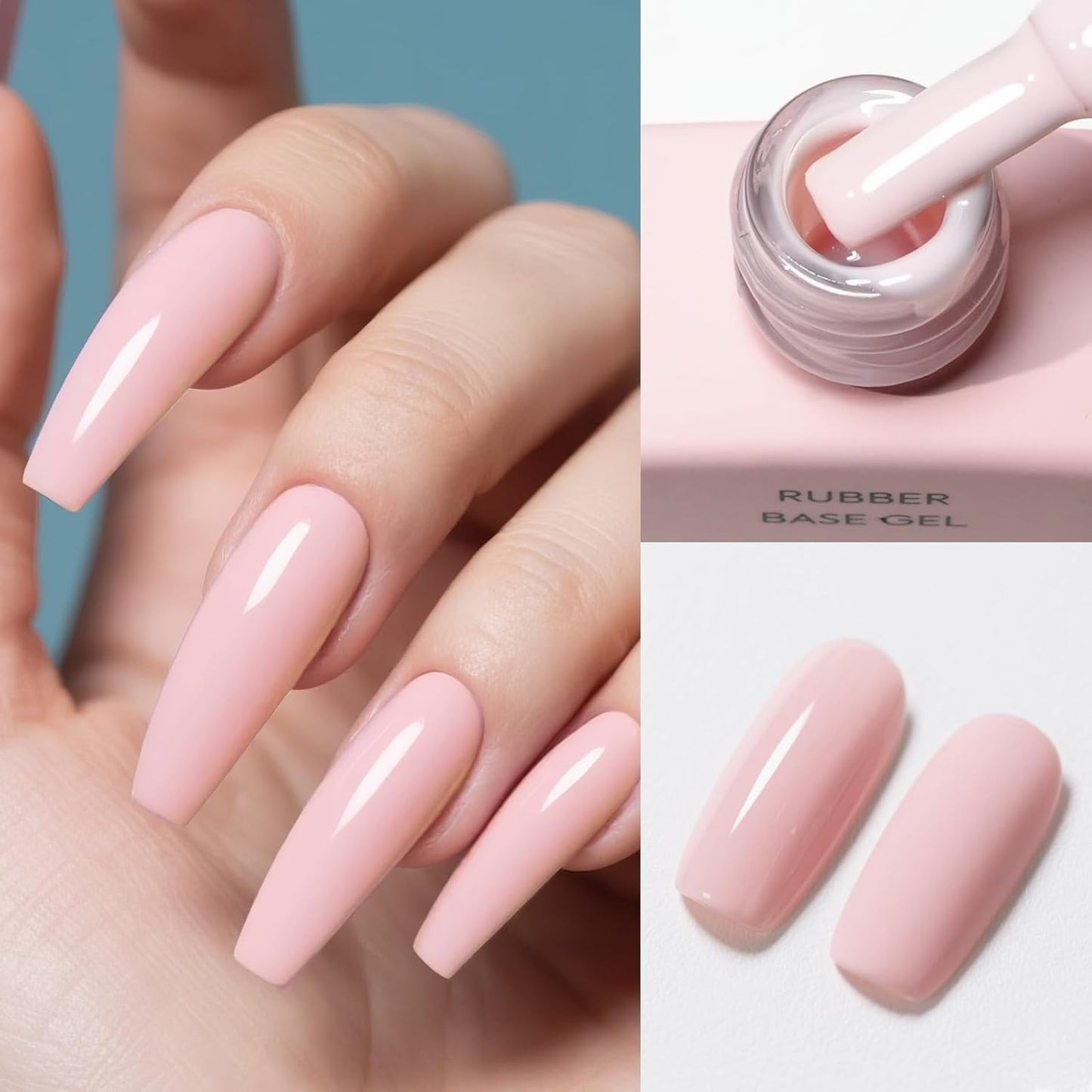 CANNI Rubber Base Gel – 9ml Nude Base Coat Gel, Natural Cover Strengthening for Weak Nails, Soak Off UV LED for DIY Salon Manicure