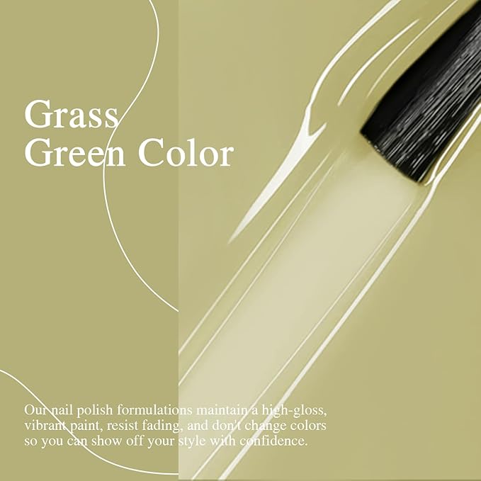Jelly Grass Green Gel Nail Polish, 15ml Sheer Translucent Soak Off Gel Polish, UV Light Cure for Nail Art DIY