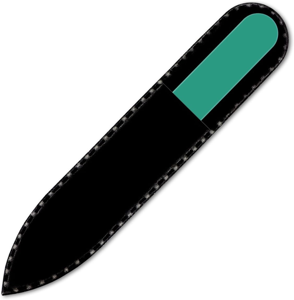 Color Crystal Nail File in Black Pouch - Small/Purse Size - Czech Tempered Glass - Handmade in Czech Republic