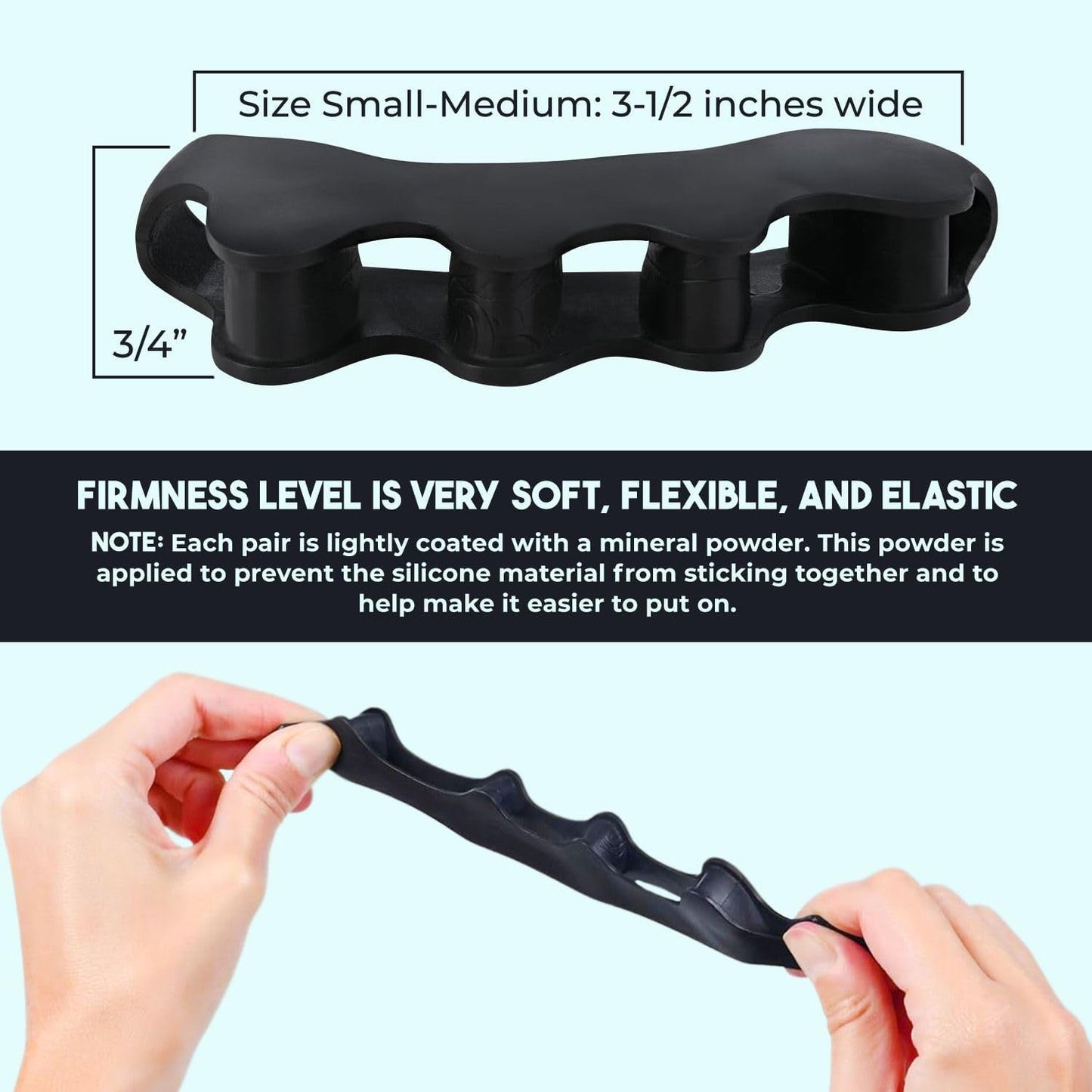 VYCE PrimalStep Toe Separators, Spreaders, Spacers, Straightener to Correct Toes for Men and Women, Bunion Corrector, Plantar Fasciitis and Athletic Mobility, S/M