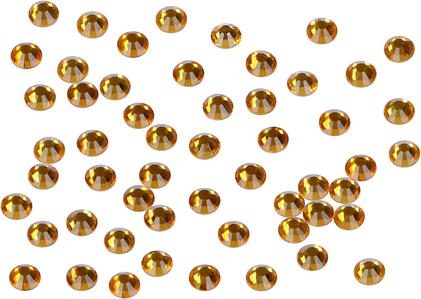 2880PCS Art Nail Rhinestones Non Hotfix Glue Fix Round Crystals Glass Flatback for DIY Jewelry Making with one Picking Pen (ss5 2880pcs, Topaz)