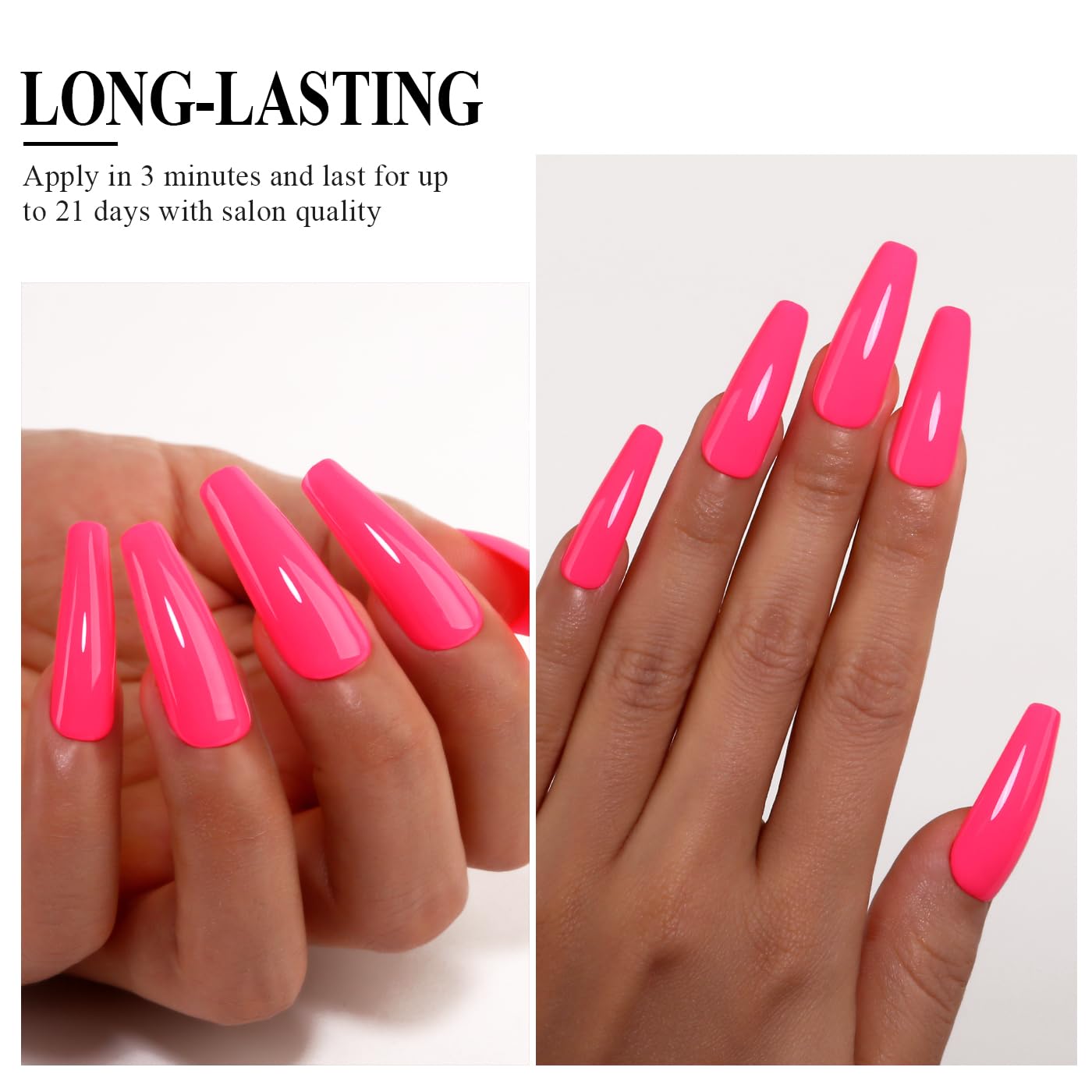 Imtiti Pink Gel Nail Polish, 0.5 Fl Oz Neon Pink Gel Polish Soak Off LED UV Spring Summer DIY Nail Art Starter Manicure Salon