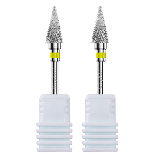 3/32" 2PCS Clean Umberllas Bits Extra Fine Grit Carbide Cuticle Cleaner Bit for Electric Nail Drills – Professional Manicure Tool for Nail Salons and Home Use (XF Grit. Silver)