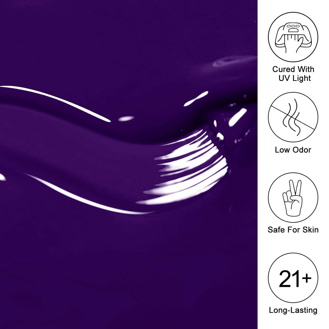 Imtiti Purple Gel Nail Polish, Starry Sky Purple Gel Polish High Gloss Soak Off UV LED Autumn Winter Art Manicure Salon DIY Design 10ML