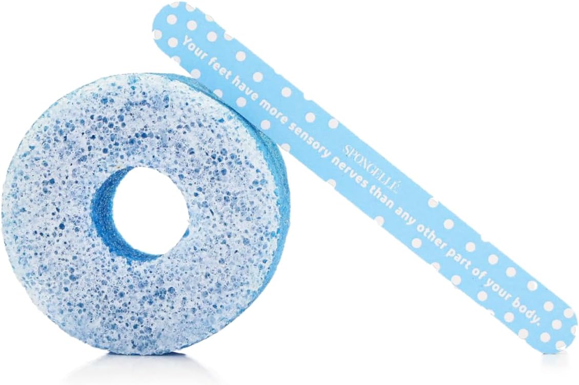 Spongellé Cotton Candy PediPOP! Pedi Buffer & Nail File | All-in-One Pedicure Treatment | Exfoliates, Softens & Cleanses | 30+ Washes | Vegan & Cruelty-Free