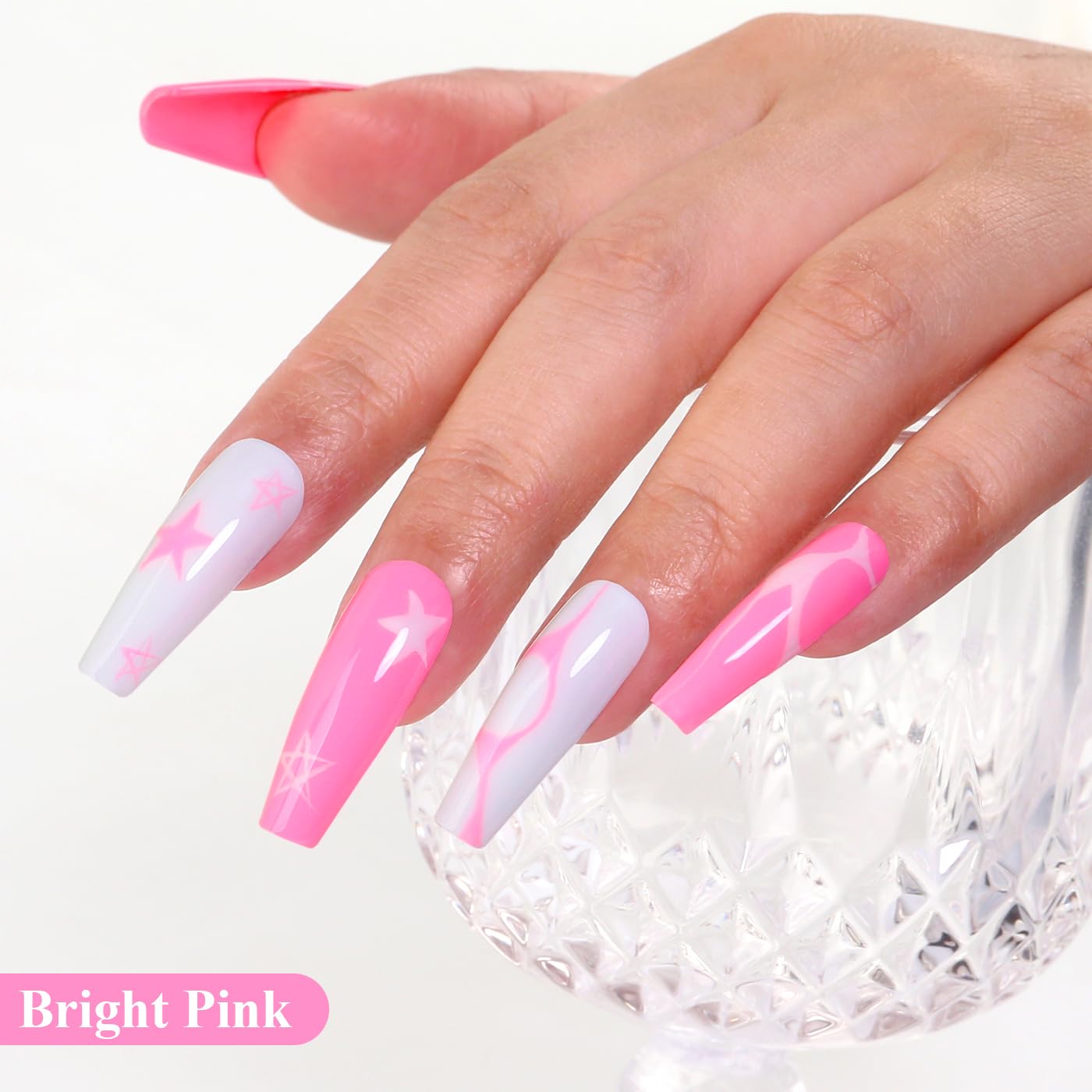 Imtiti Pink Gel Nail Polish, Bright Pink Gel Polish High Gloss Soak Off UV LED Spring Summer Art Manicure Salon DIY Design 10ML