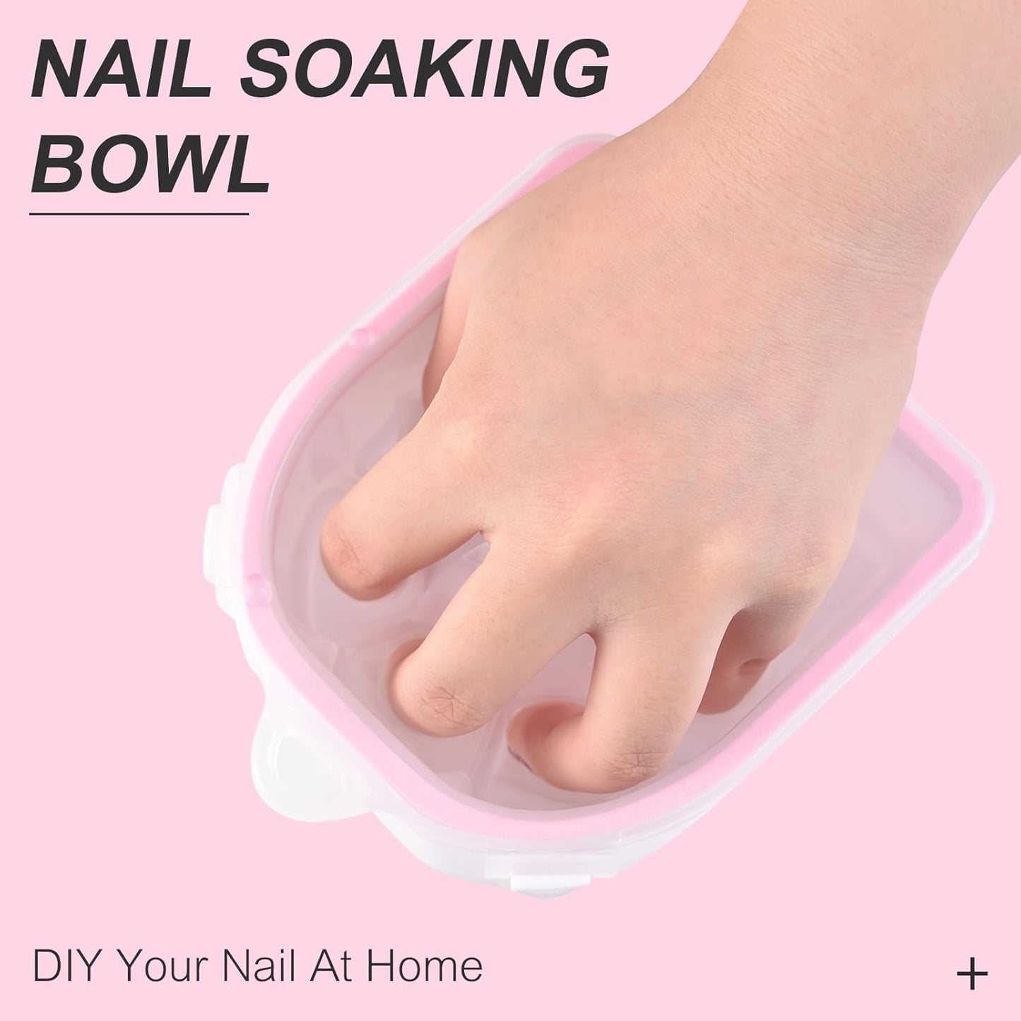 Nail Soaking Bowl Kit Soak Off Bowl Soak Off Gel Polish Dip Powder Remover Manicure Bowl with Nail File and Buffer Cuticle Peeler Scraper Cuticle Nippers Nail Brush Nail Art Tool