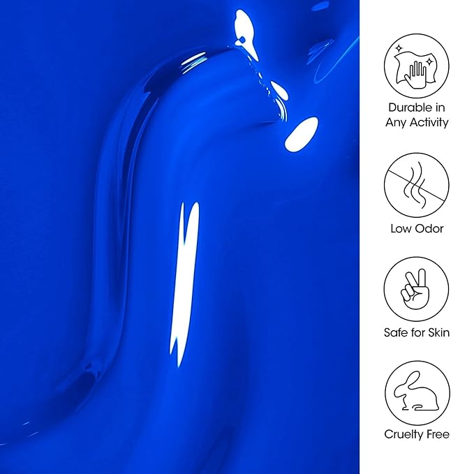 Gellen Blue Gel Nail Polish, 18ml Soak Off High Glossy Gel Polish for Nails, Need Cured Under UV light for Salon at Home DIY