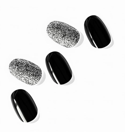 NOVA, Female Founded, Semi Cured Gel Nail Strips (Black Matter) - The 10 Minute Manicure. Salon-Quality, Works with Any Nail Lamp, Easy to Apply & Remove - Incl. Nail File & Stick (Black Matter)