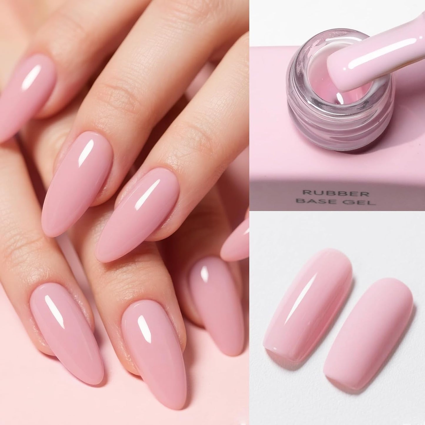 CANNI Rubber Base Gel – 9ml Soft Pink Base Coat Gel, Natural Cover Strengthening for Weak Nails, Soak Off UV LED for DIY Salon Manicure