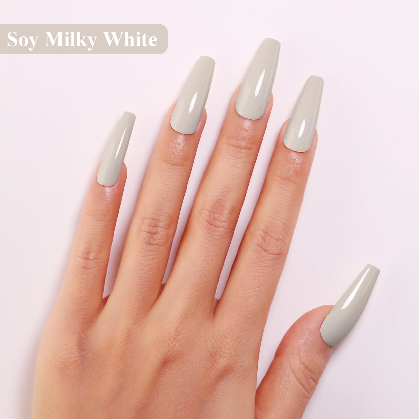 Imtiti Nude Gel Nail Polish, 0.5 Fl Oz Soy Milky White Gel Polish Soak Off LED UV Spring Summer DIY Nail Art Starter Manicure Salon
