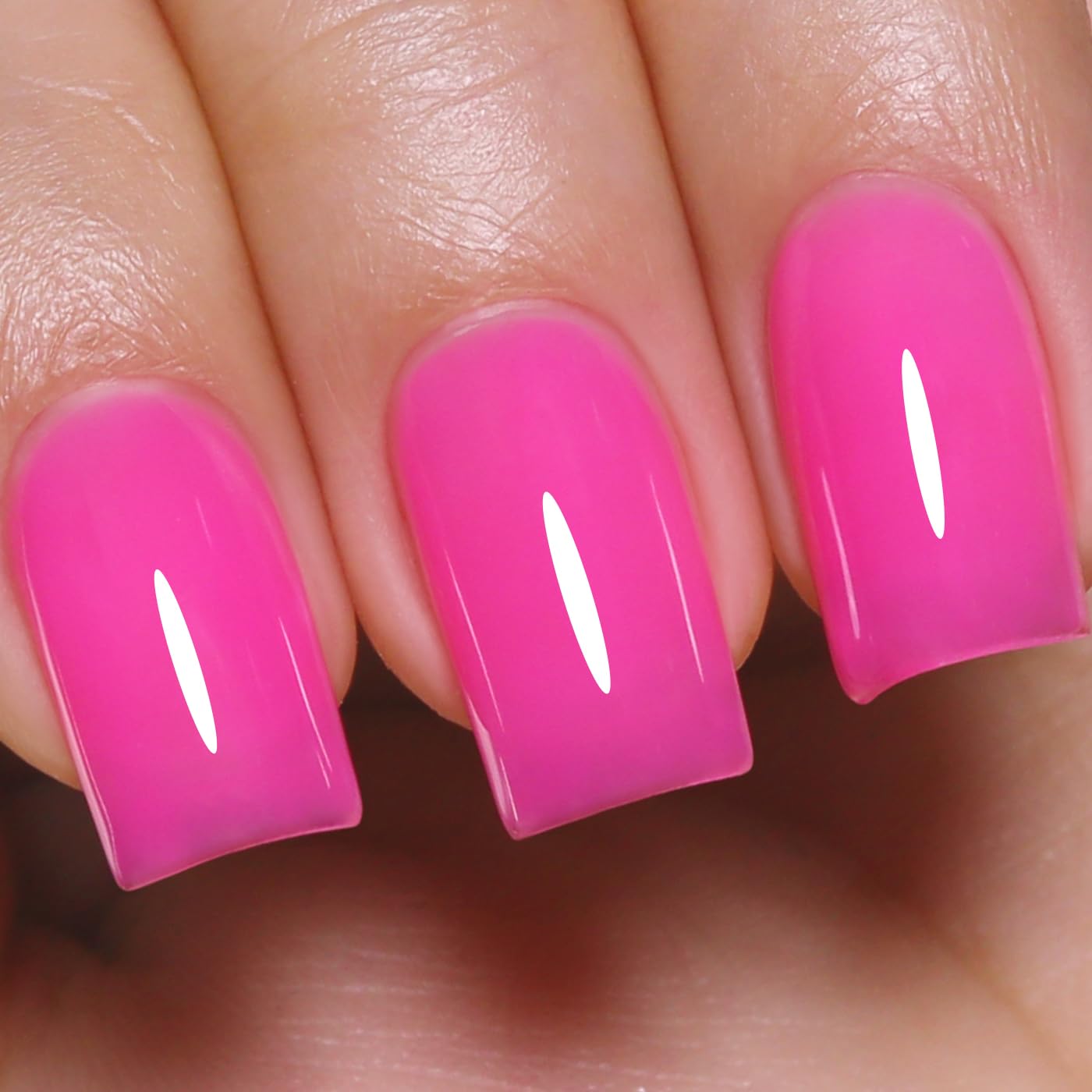 Imtiti Jelly Gel Nail Polish, Hot Pink Sheer Jelly Gel Polish Soak Off UV LED Nail Gel Polish Spring Summer Translucent Gel Polish Nail Art Manicure Salon DIY Design Gel Nail Kit 10ML
