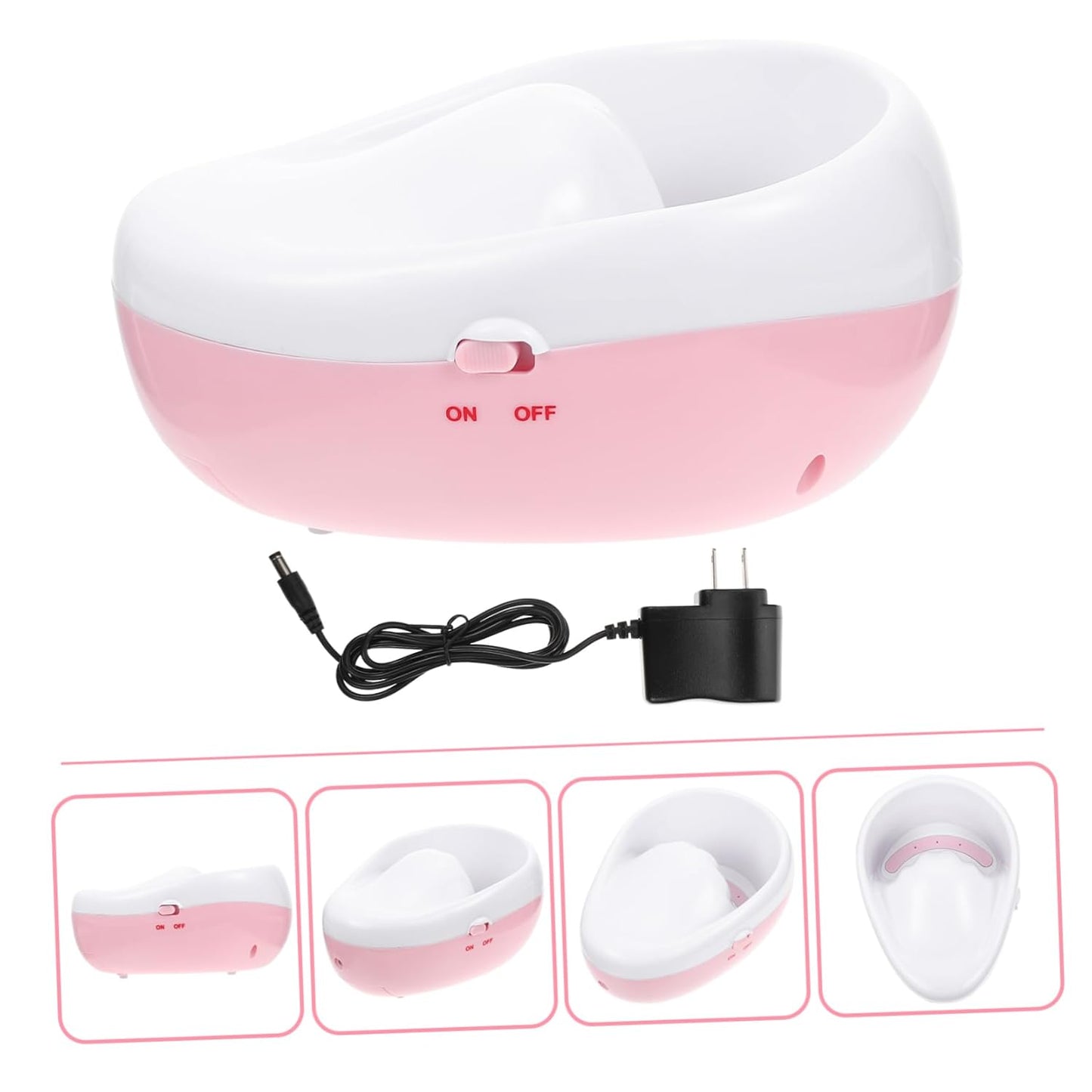 FRCOLOR Nail Art Gel Remover Soak Bowl for Manicure Care Electric Tool for Quick Nail Polish Removal Portable Design for Home Salon