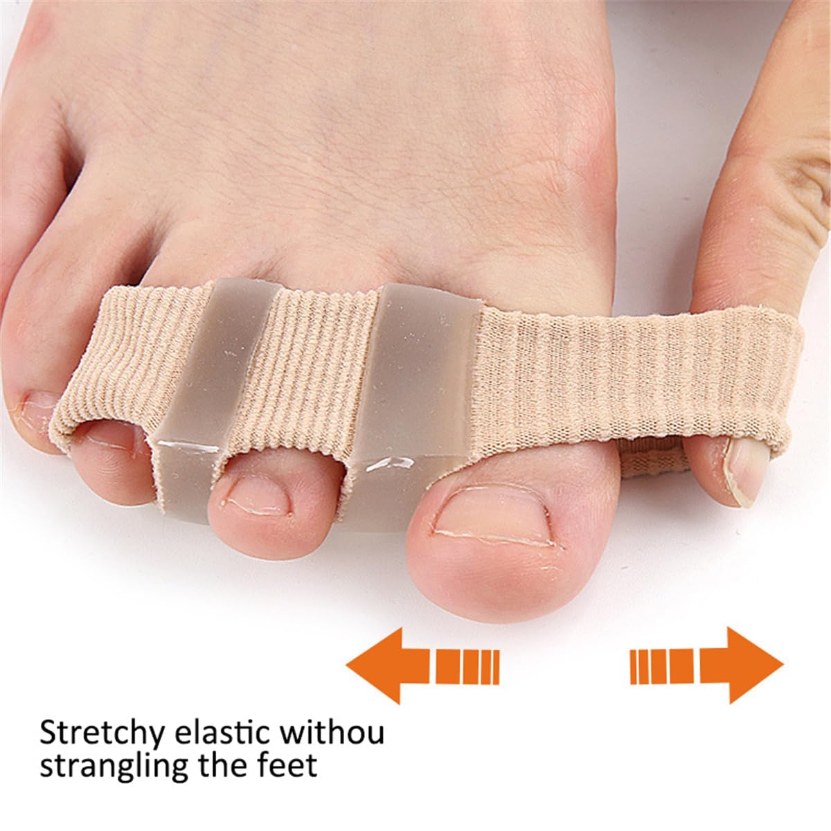 Toe Separators Toe Spacers, Bunion Corrector Hammer Toe Straighteners, Gel Toe Spreaders Toe Cushion Sleeves, for Toe Alignment, Crooked Overlapping Toes, Hallux Valgus Plantar Fasciitis (3 Holes)