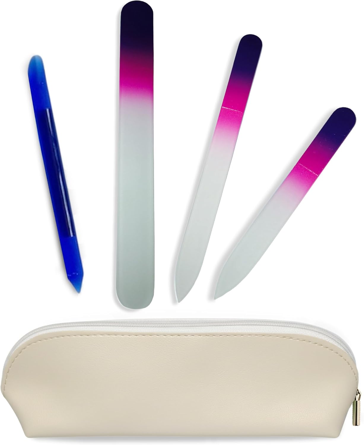 Alban Czech Glass Nail File Parent (Purple & Pink & Royal Manicure, 5, Count, 180/240 Grit)