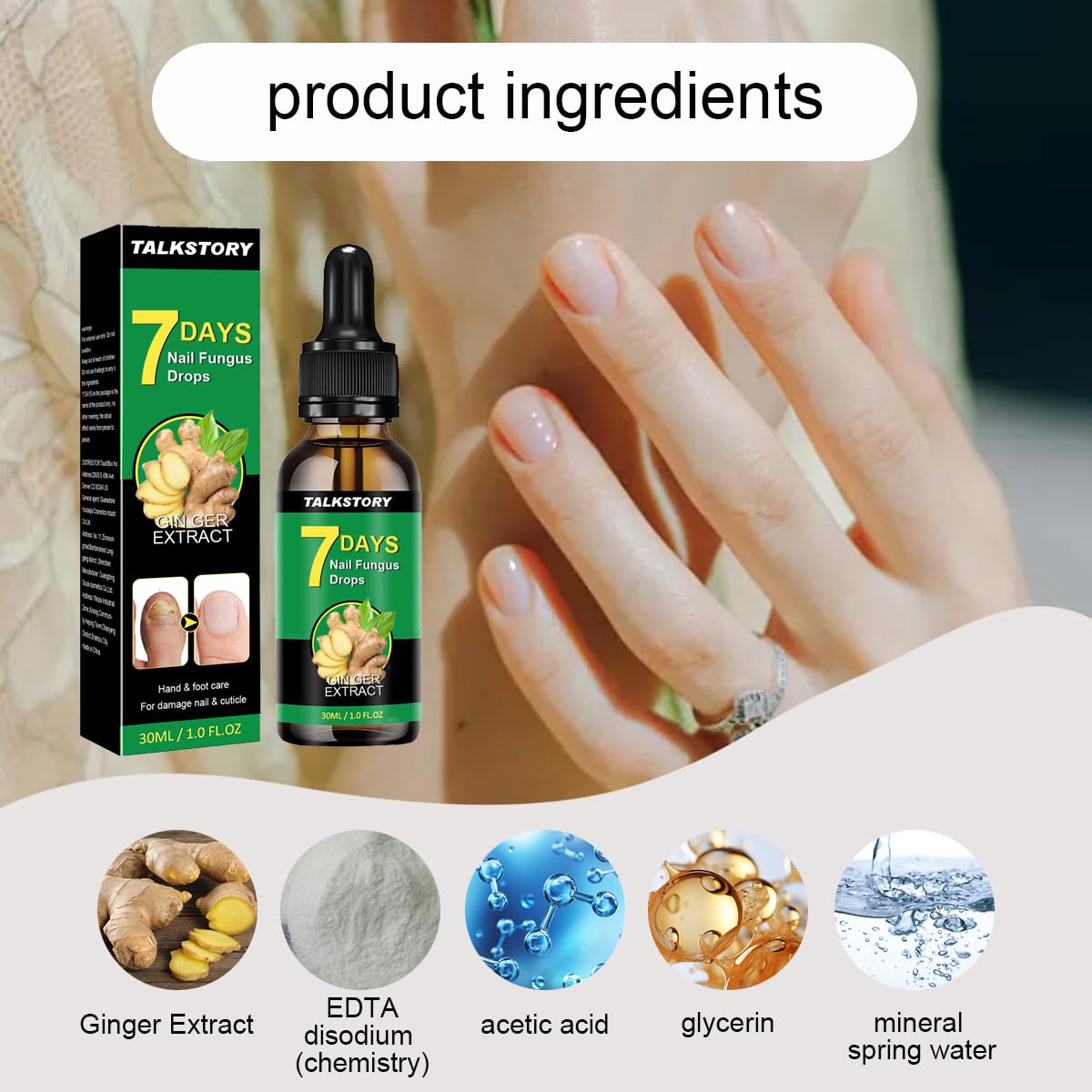 2 Pcs 7 Days Ginger Nail Treatment Nail Serum, Ginger Cuticle Care Oil for Nails, GingerNail Care Essential Oil for Strengthen & Promote Nails Growth
