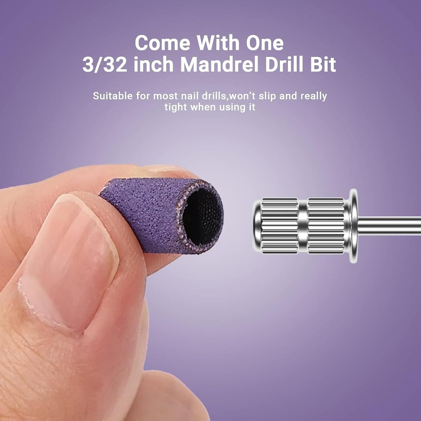 MelodySusie 100 Pcs Nail Drill Bits Sanding Bands for Nail Drill 180 Fine Grit Nail File Sanding Bands for Acrylic Nails Gel Manicures and Pedicure