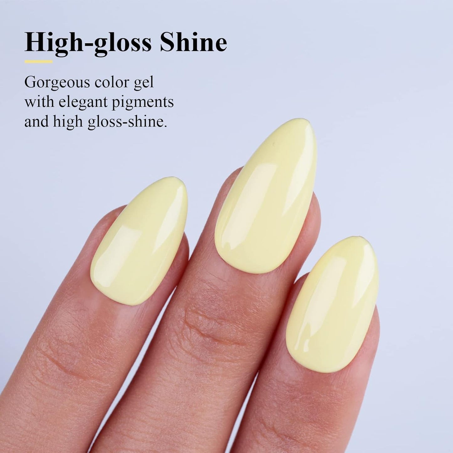 Imtiti Pastel Gel Nail Polish, 0.5 Fl Oz Creme Light Yellow Gel Polish Soak Off LED U V Nail Gel Polish Neutral Spring Summer Easter Gel Nail Polish DIY Nail Art Starter Manicure Salon Gel Nail Kit
