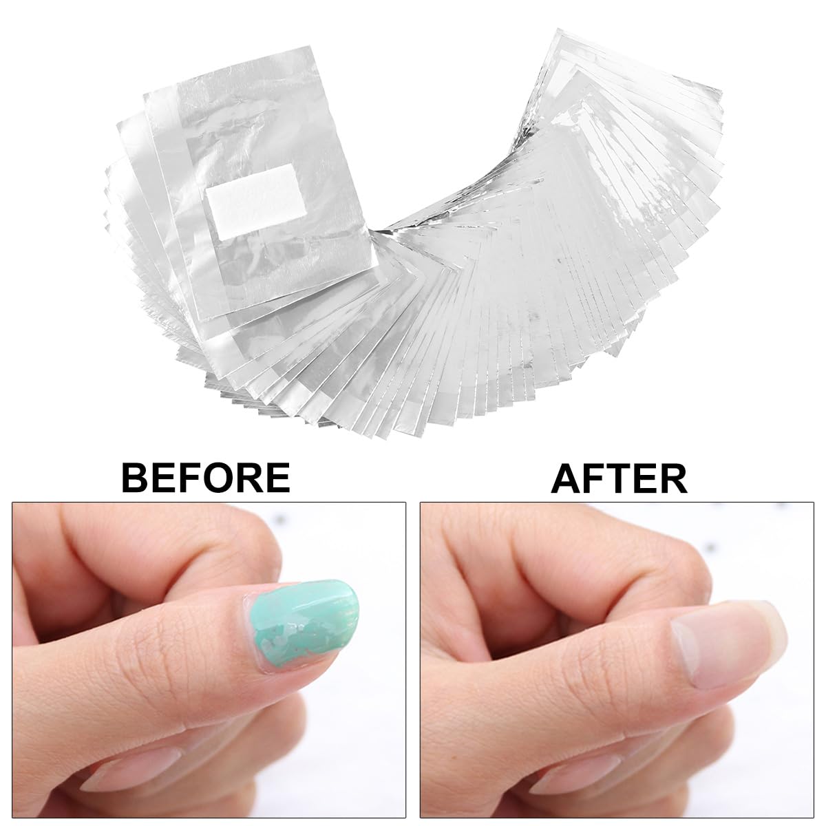 Nail Polish Remover Wraps, Aluminium Nail Foil Wraps, Nail Art Soak off Gel Polish Remover with Pre-Attached Lint-Free Cotton Pads for Removing Nail Polish (500 PCS)