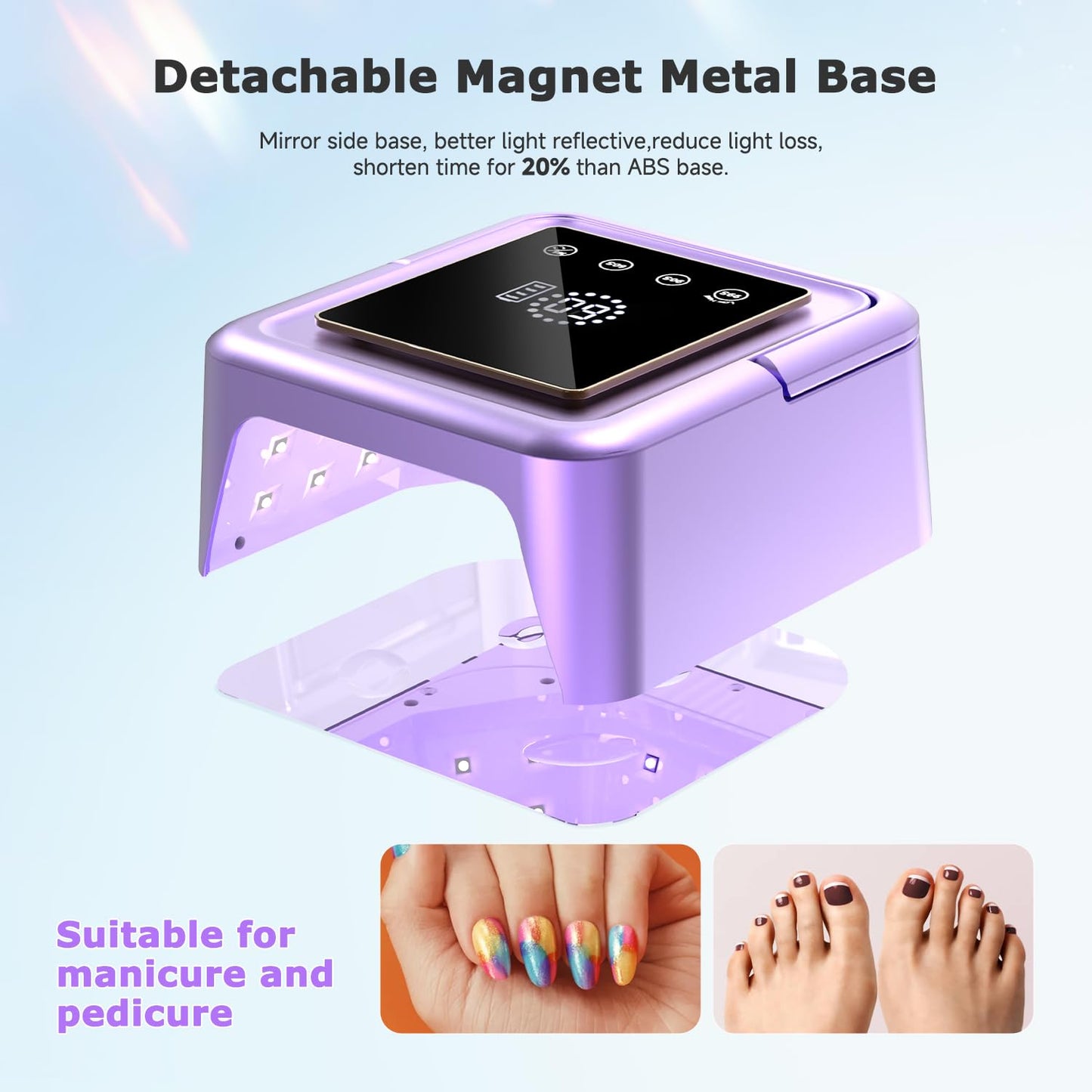 108W UV Gel Nail Lamp, Rechargeable UV Nail Light with Auto Sensor for Gel Polish, Portable Nail Dryer Built-in 4 Timer Mode and Touch Display for Home & Salon Use