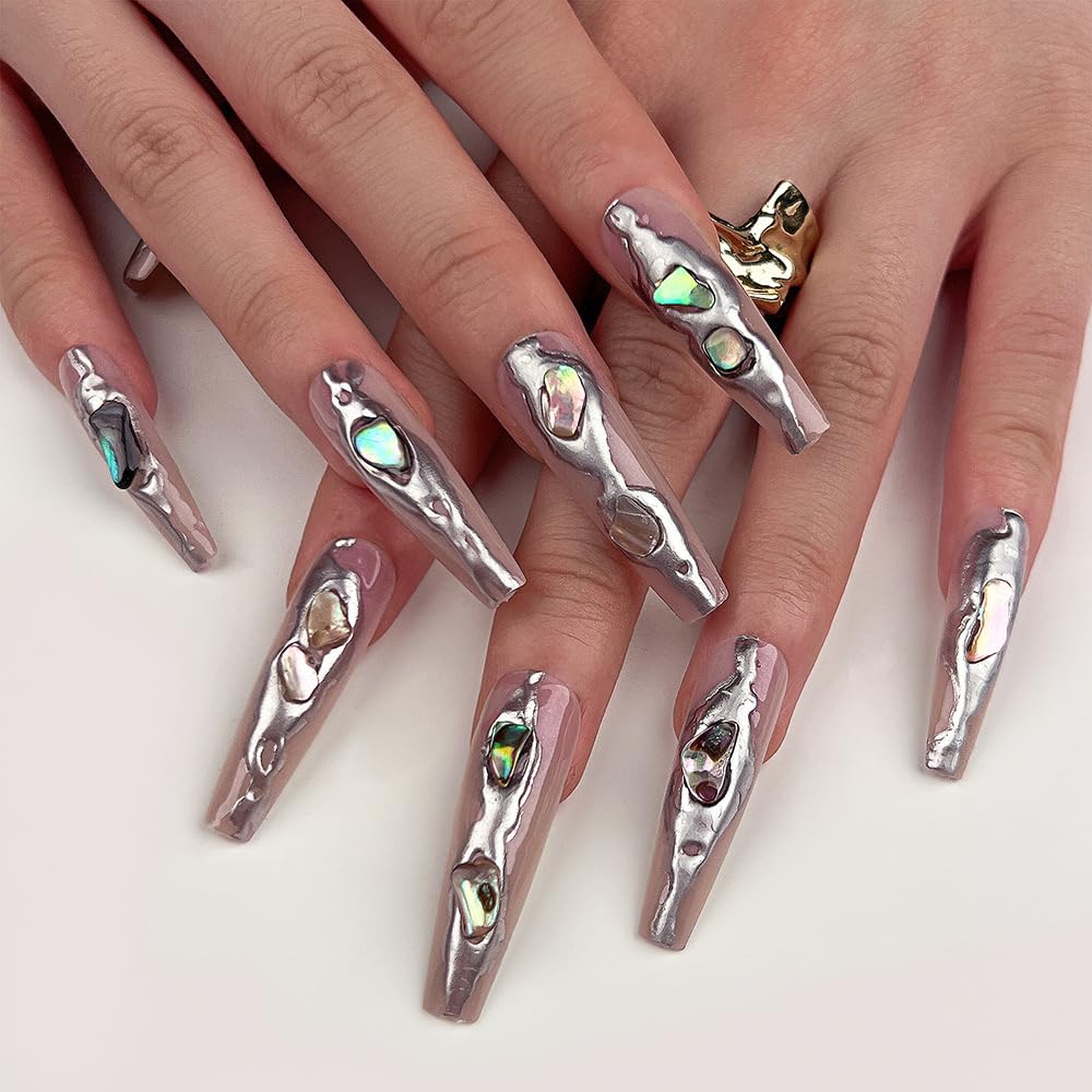 halloween nails Explosive 240 PCS Home DIY Nail Kit - Coffin False Nails, Press Ons, Fake Nails, Nail Tips, French Press On Nails - Transform Your Look Instantly(Long - Half Coffin)