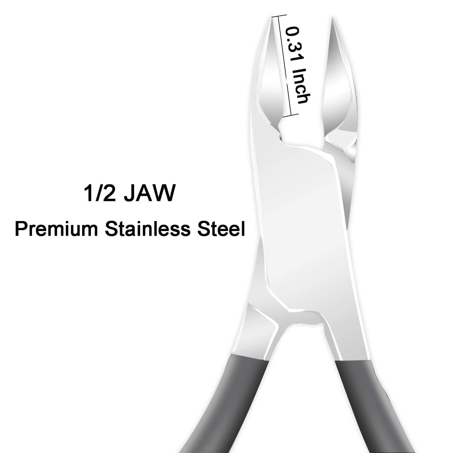 Ejiubas Cuticle Trimmer with Cuticle Pusher Cuticle Nipper Professional Grade Stainless Steel Cuticle Remover Cutter Clipper Durable Pedicure Manicure Tools (Grey)