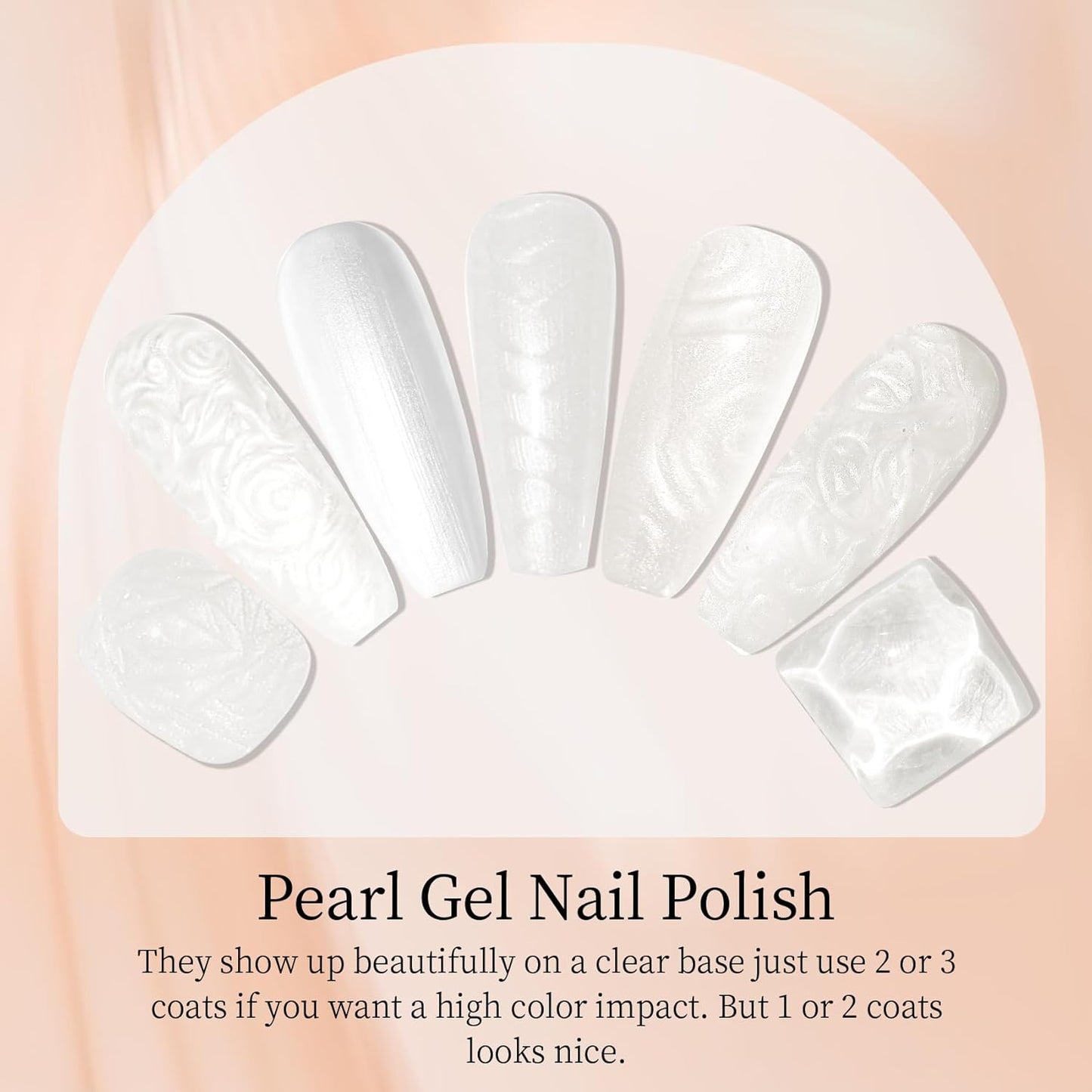 MAYCHAO 15ML Pearl Gel Nail Polish 1Pc Pearlescent Shell White Nail Polish Soak Off Shimmer Mermaid Gel Polish for Nail Art Manicure Salon DIY at Home, 0.5 OZ