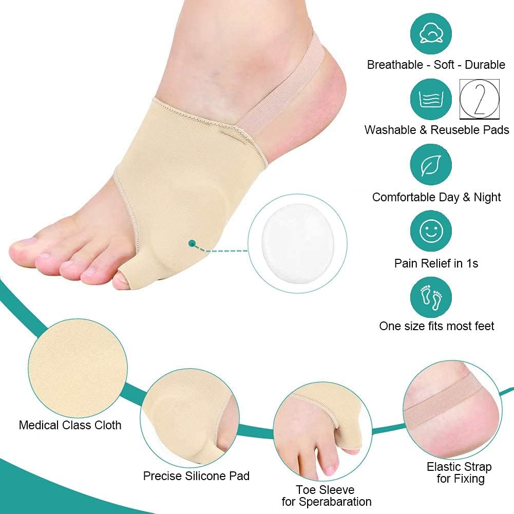 Tailor Bunion Corrector, Bunion Pads for Pinky Relief, Tailors Bunion Splint for Toe Straightener, Little Toe Separator, Overlapping, Soft Silicone Gel Bunions Pad With Anti-Slip (L)