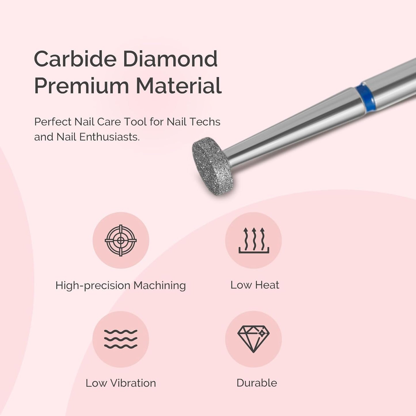 MelodySusie 4mm Super Short Barrel Cuticle Clean Nail Drill Bit 3/32'', Professional Safety Carbide Diamond Under Nail Cleaner for Cuticle Dead Skin Nail Prepare, Beginners Bits, Series Bit-S, Medium