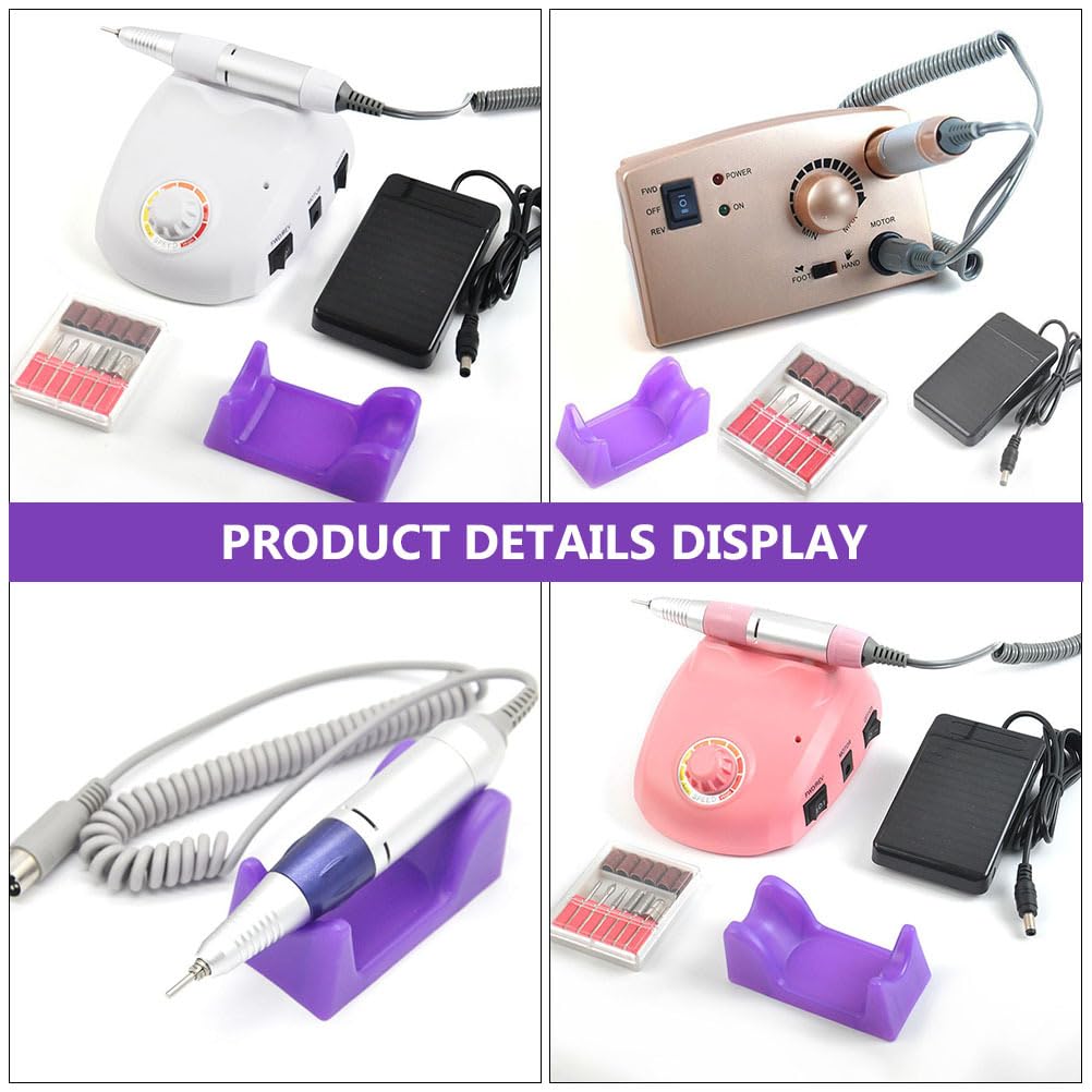 Nail Drill Handle Holder Stand - 2 Pack Plastic Manicure Shop Supply Organizer Nail Drill Rack Handpiece Holder for Salon and Home Electric Grinder Handle - Random Color, 3.7x1.9x1.4in
