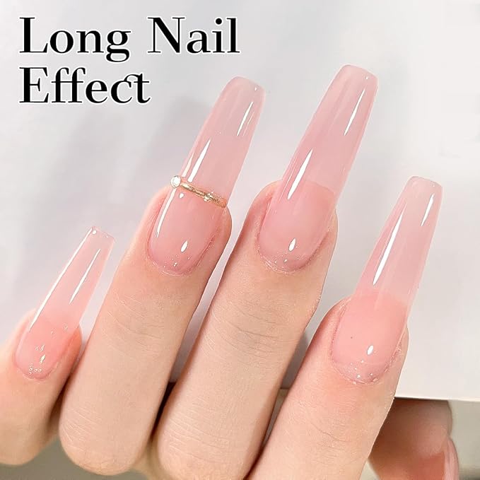 Jelly Sheer Gel Nail Polish, 1 Pcs 15ml Light Purple Nude Gel Polish Color Soak Off UV LED Gel Polish Nail Art Design Manicure Salon DIY Gel X06
