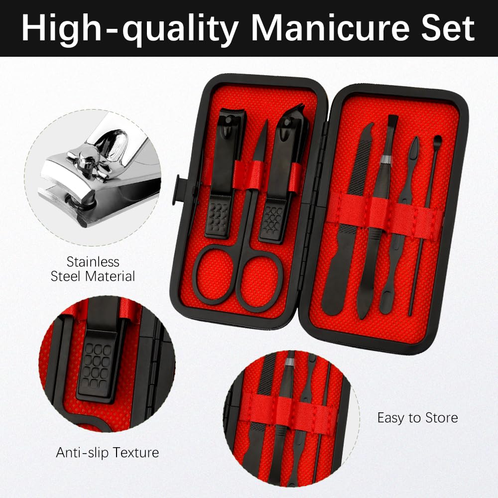 Manicure Set, Stocking Stuffers for Men, Nail Clipper Set 7 in 1 Manicure Kit Stainless Steel Nail Kit Nail Clippers Set for Men with Christmas Box Pedicure Kit Grooming Kit for Man Husband Boyfriend