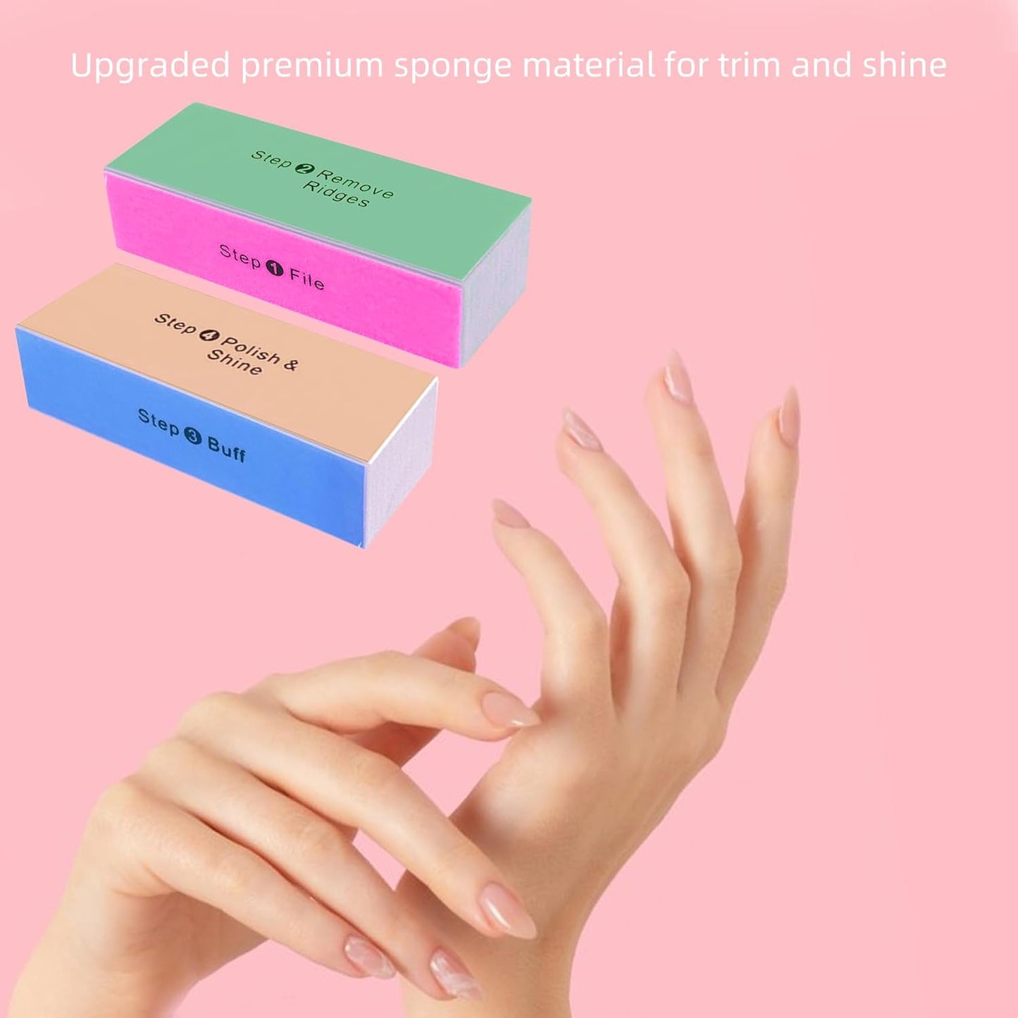 SKYPIA 4 Way Nail Buffer Block Nail Files and Buffers, Smooth & Buff & Shine Professional Nail Files (4 Counts)