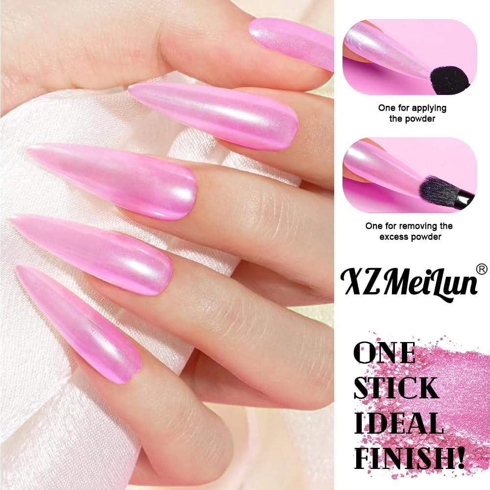 Rose Gold Magic Mirror Chrome Nail Powder, Big-Capacity 1.5g Metallic Dust Holographic Effect Powder Pigment Glitter Manicure Kit, Nail Art, Can Mixed with Builder Gel Nail Polish for Use