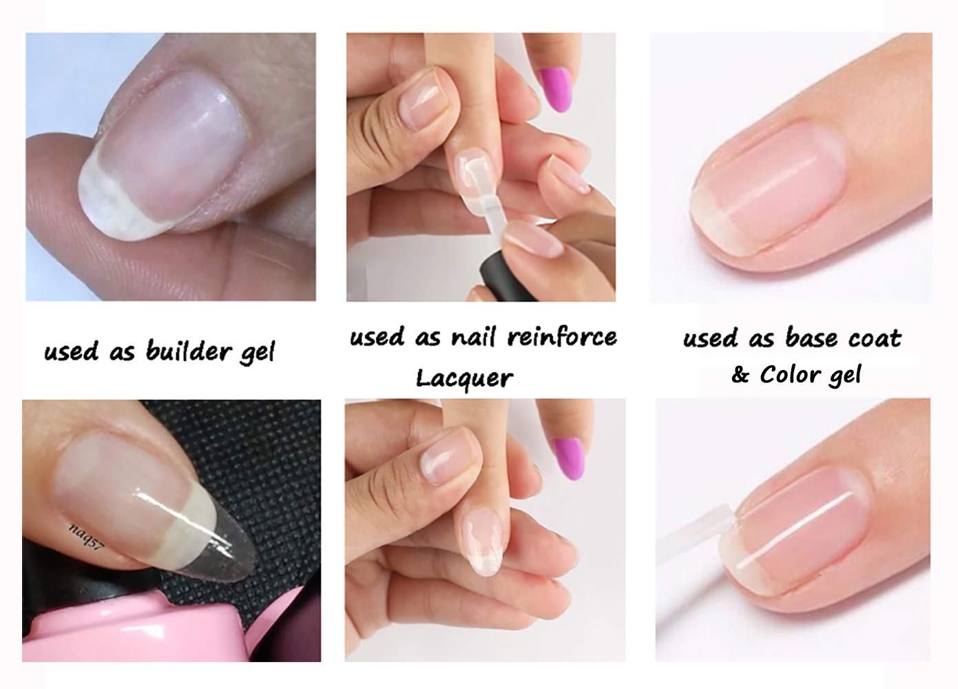 AIMEILI Builder Nail Gel, Hema Free, Cruelty Free, Vegan, Clear Nail Strengthener Enhancement Building Rubber Base Coat for Manicure 8ml