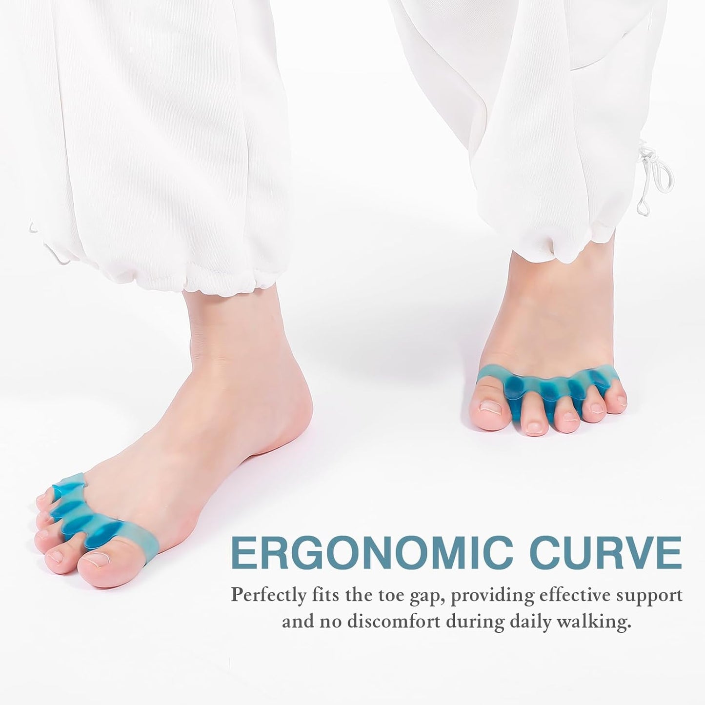 2PCS Toe Spacers for Women and Men, Toe Separators for Pedicure, Bunion Corrector, Hammer Toe Straightener, Plantar Fasciitis, Toe Spreaders for Foot Pain Relief and Foot Health.