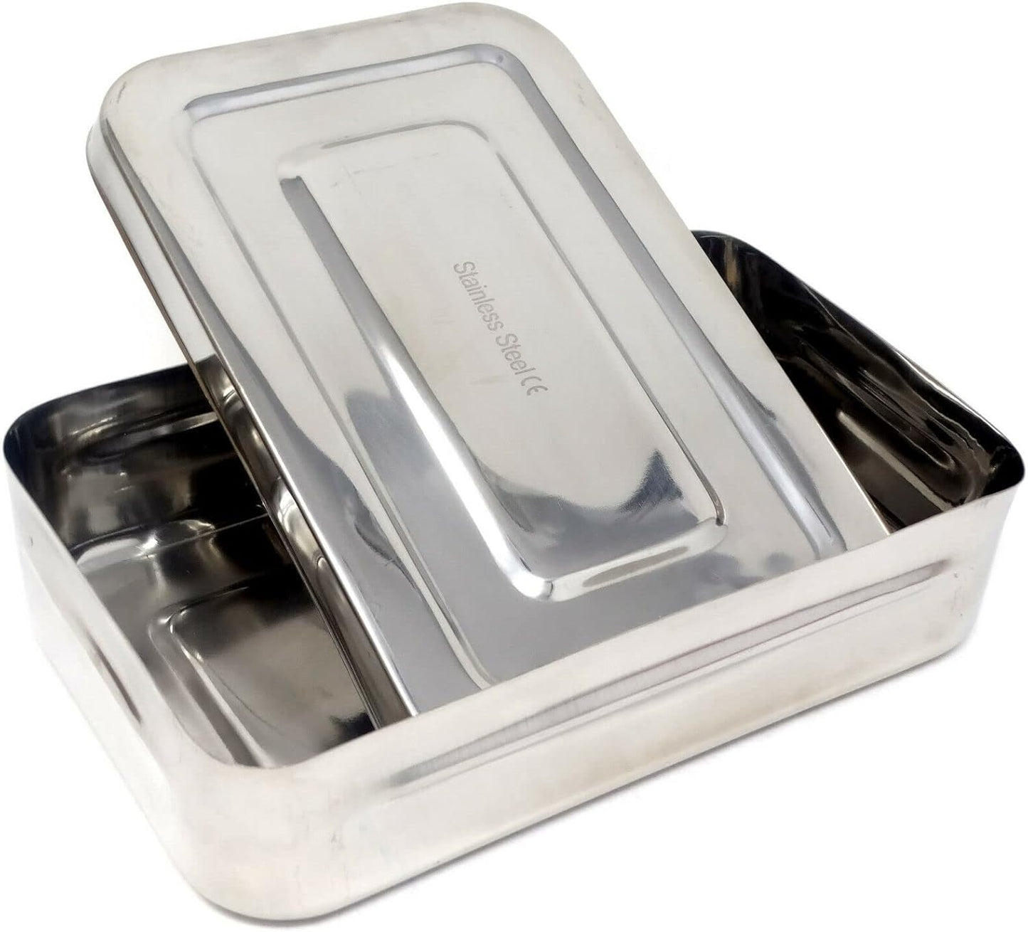 Stainless Steel LAB Dental Sterilizer Instrument Box, Organizer Jewelry/Tool Storage Tray with Lid - 8L x 5W x 2H