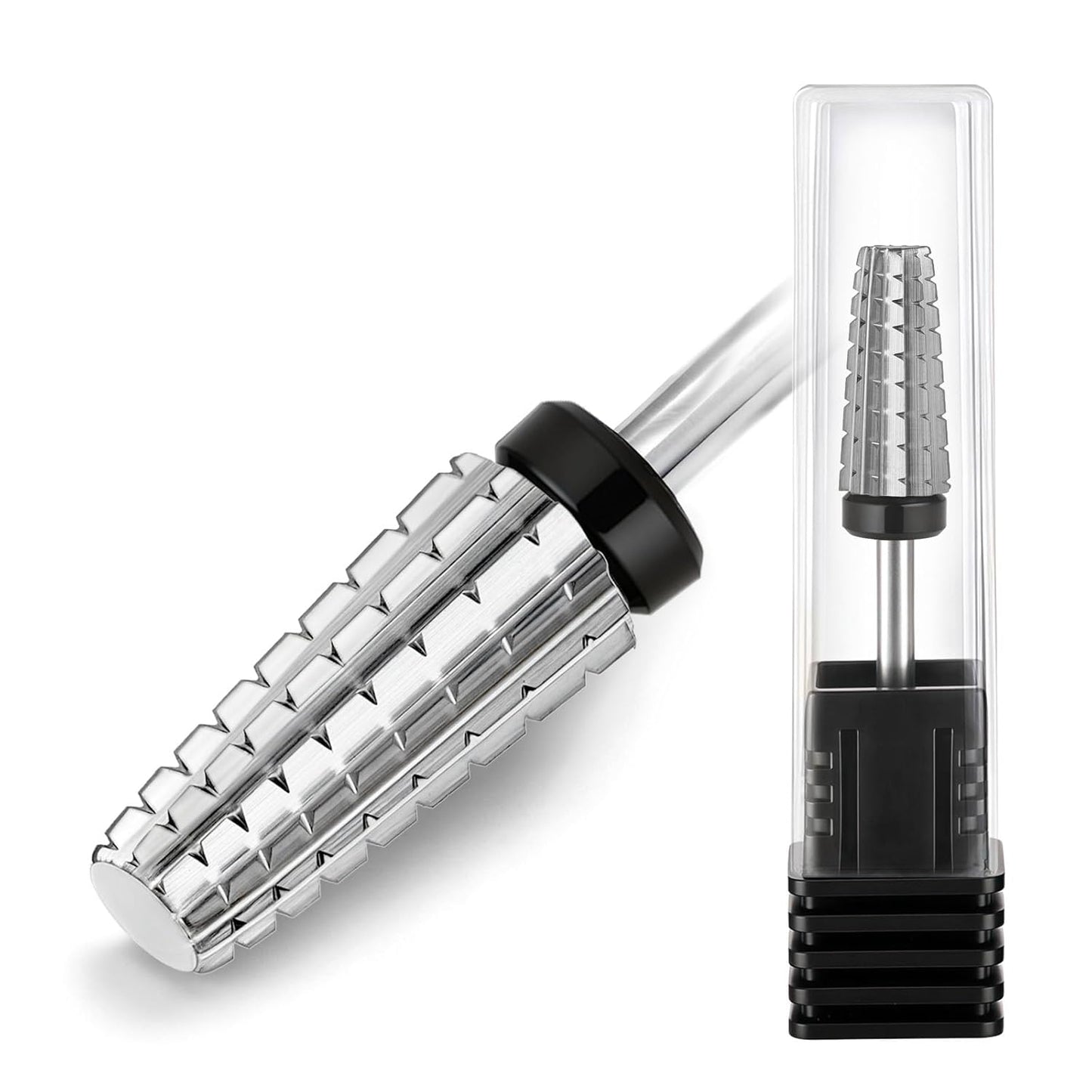 Fantexy 5 in 1 Nail Drill Bits,Professional 3/32" Shank Tungsten Steel Bits for Acrylic Nails,Manicure,Nail Art,Drill Machine,Both Left and Right Handed - Two Way Rotate Use (Extra Coarse - XC)