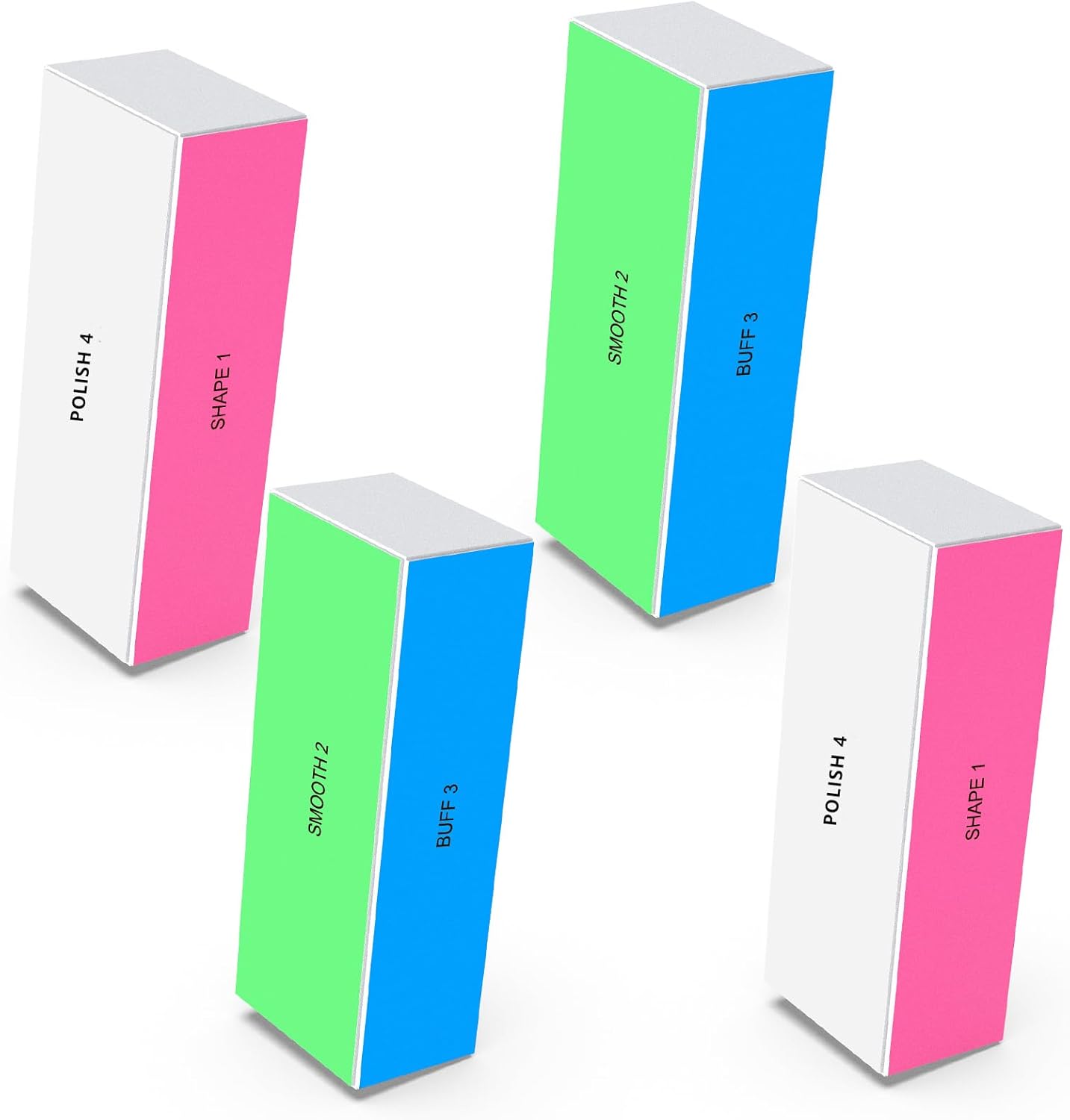4 Way Nail Buffer Block,4pcs Nail Shine Buffers Blocks Files for Natural and Acrylic Nails Smoother Buffing Block Polisher Fingernail File Buffer