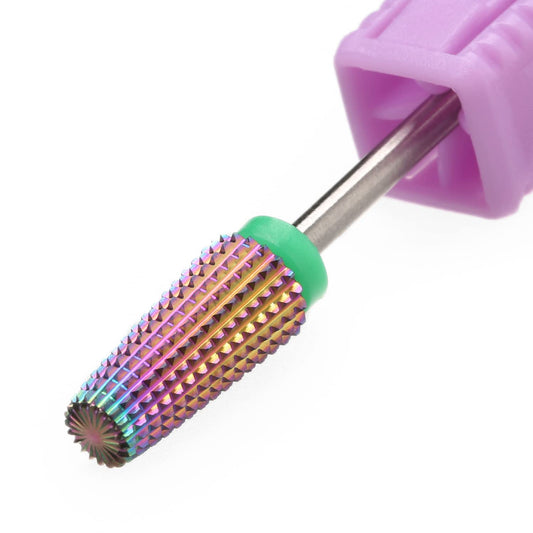 5 in 1 Nail Drill Bits,Rainow Two Way Rotate use for Both Left and Right Handed,Multi-Function Tapered 3/32 Inch Nail Bit for Fast Remove Acrylic Gel Nail (C, Rainbow)