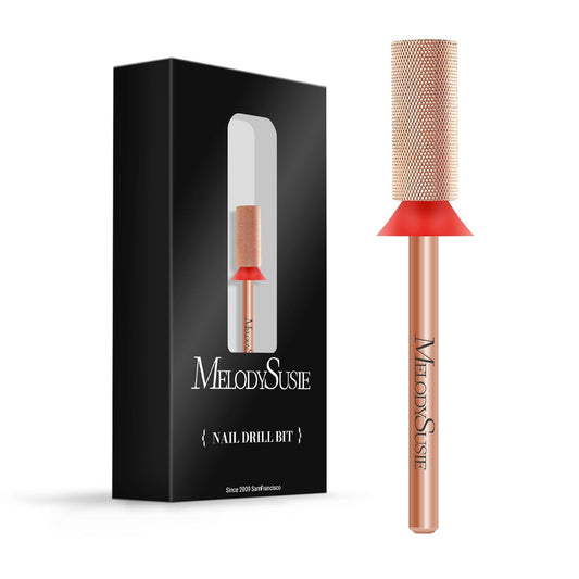 MelodySusie Large Barrel Nail Buffer Bit, Professional Safety Carbide Nail Bit for Nature Nail Bed File Cuticle Dead Skin Cleaning Nail Prepare, Two Way Rotate, Manicure Nail Salon Supply, Rose Gold