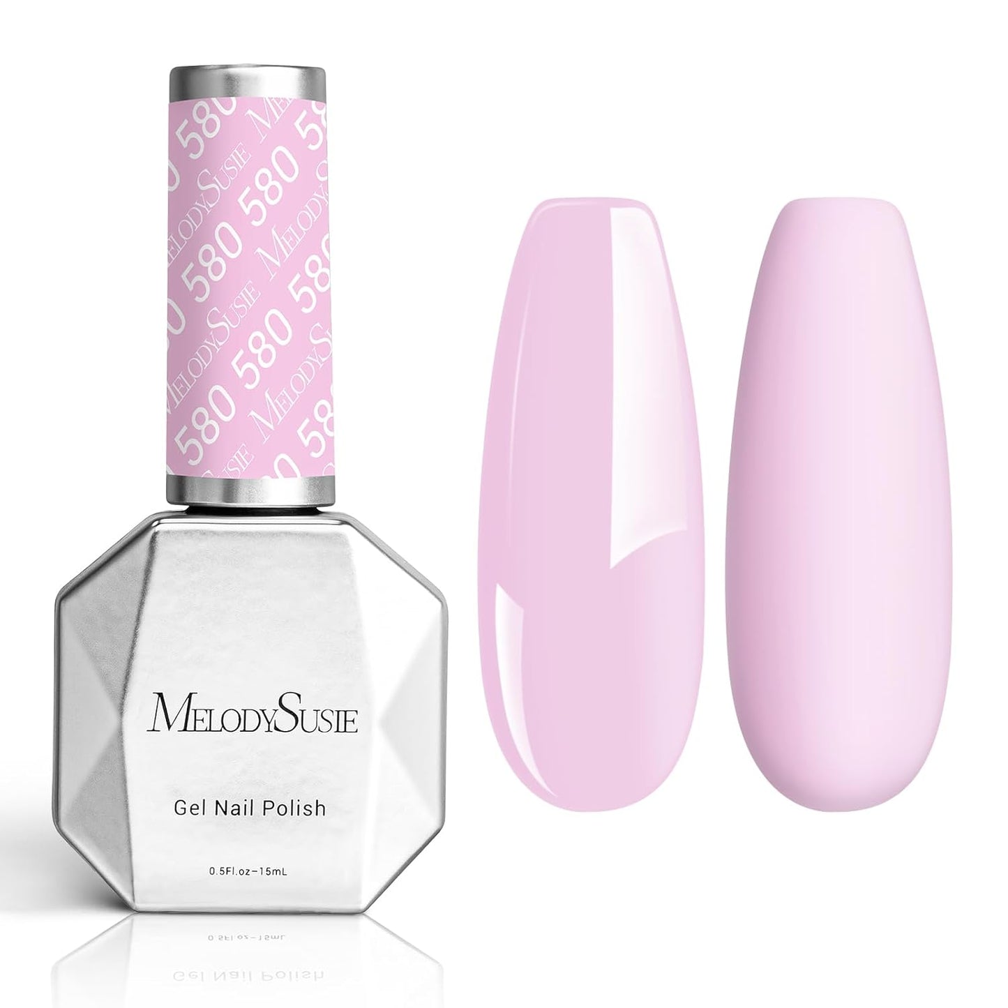 MelodySusie Thick Milky Pink Gel Nail Polish,0.5fl oz Soak Off UV LED Creamy Pink Gel Polish Gift for Women Nail Art Manicure Salon DIY Nail Design Decoration at Home-580